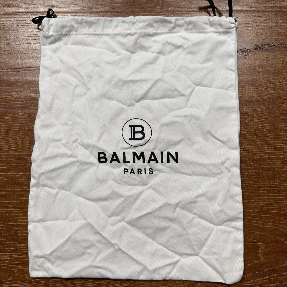 Balmain Dust Bag 13.5"x11" White Drawstring Cover Protector Storage Shoes Heels